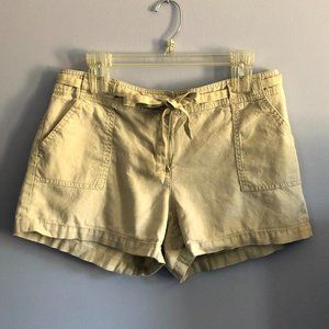 NY&Co Khaki Linen Shorts